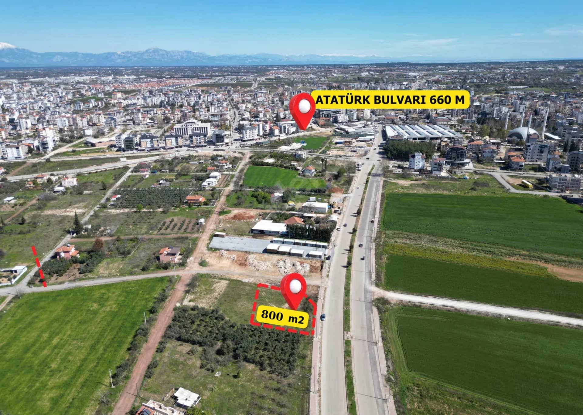 Döşemealtı Merkez 800 M2 Ticari 5 Kat 1 Emsal Satılık Arsa ilan görseli