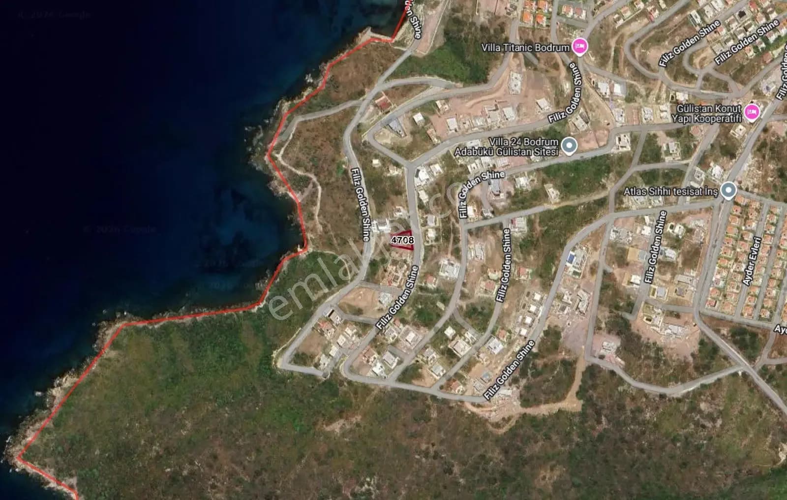 Milas Boğaziçi Deniz Manzaralı 254.75 M2 Villa Parsel Hissesi